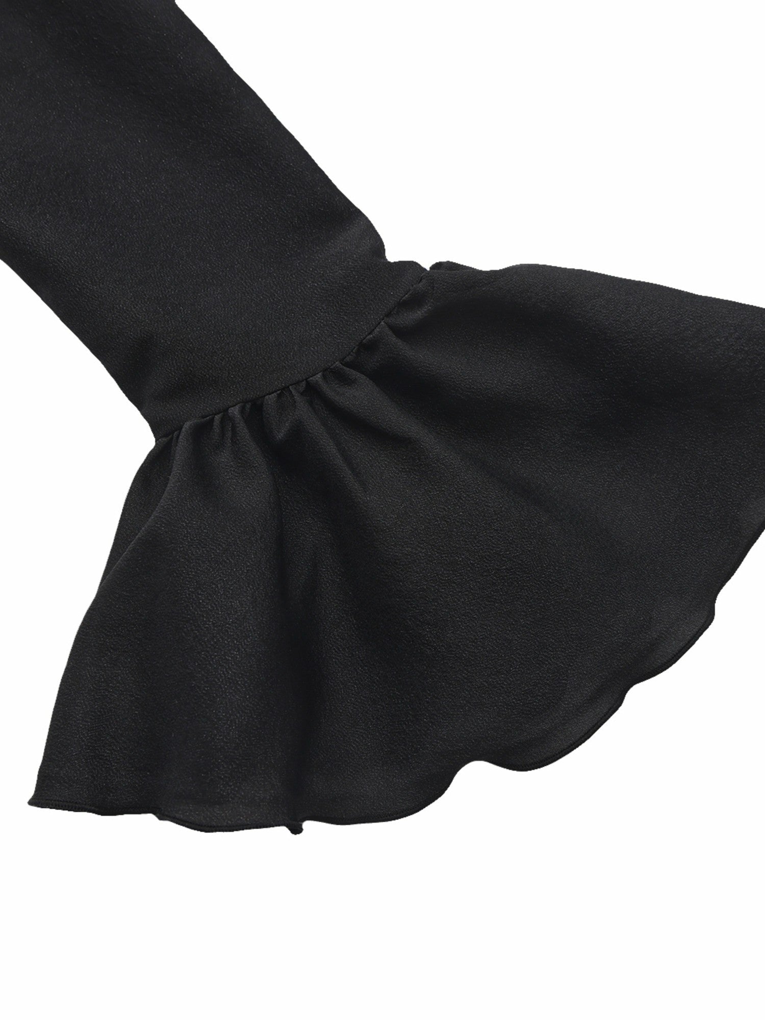 Nana Jacqueline Charlotte Ruffle V-Neck Black Wrap Top Black