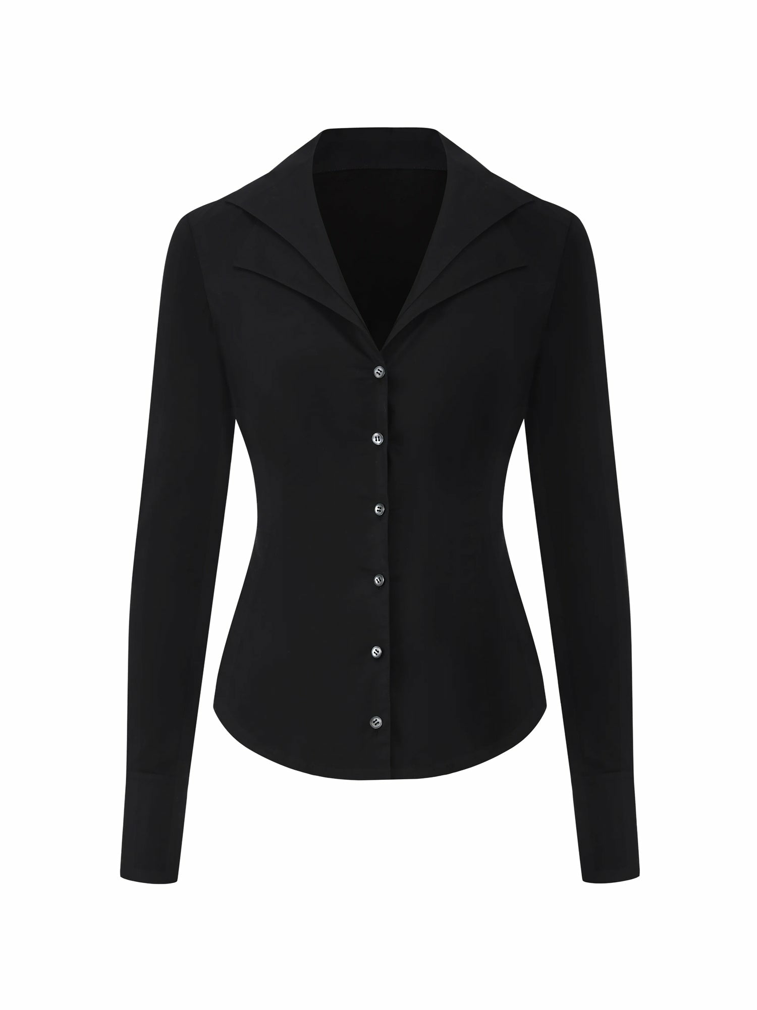 Nana Jacqueline Black Tailored Long Sleeve Button-Down Shirt Black