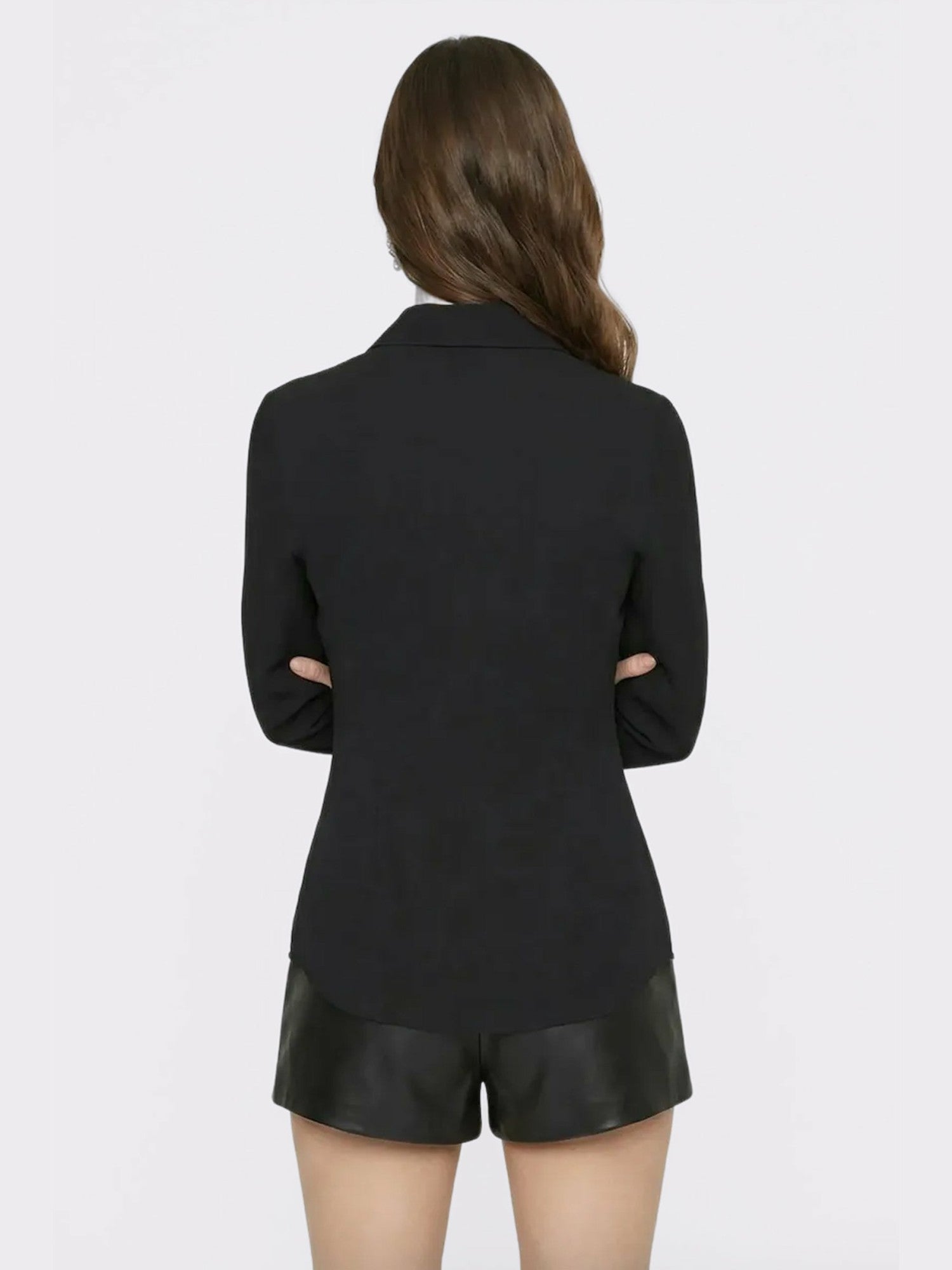 Nana Jacqueline Black Tailored Long Sleeve Button-Down Shirt Black