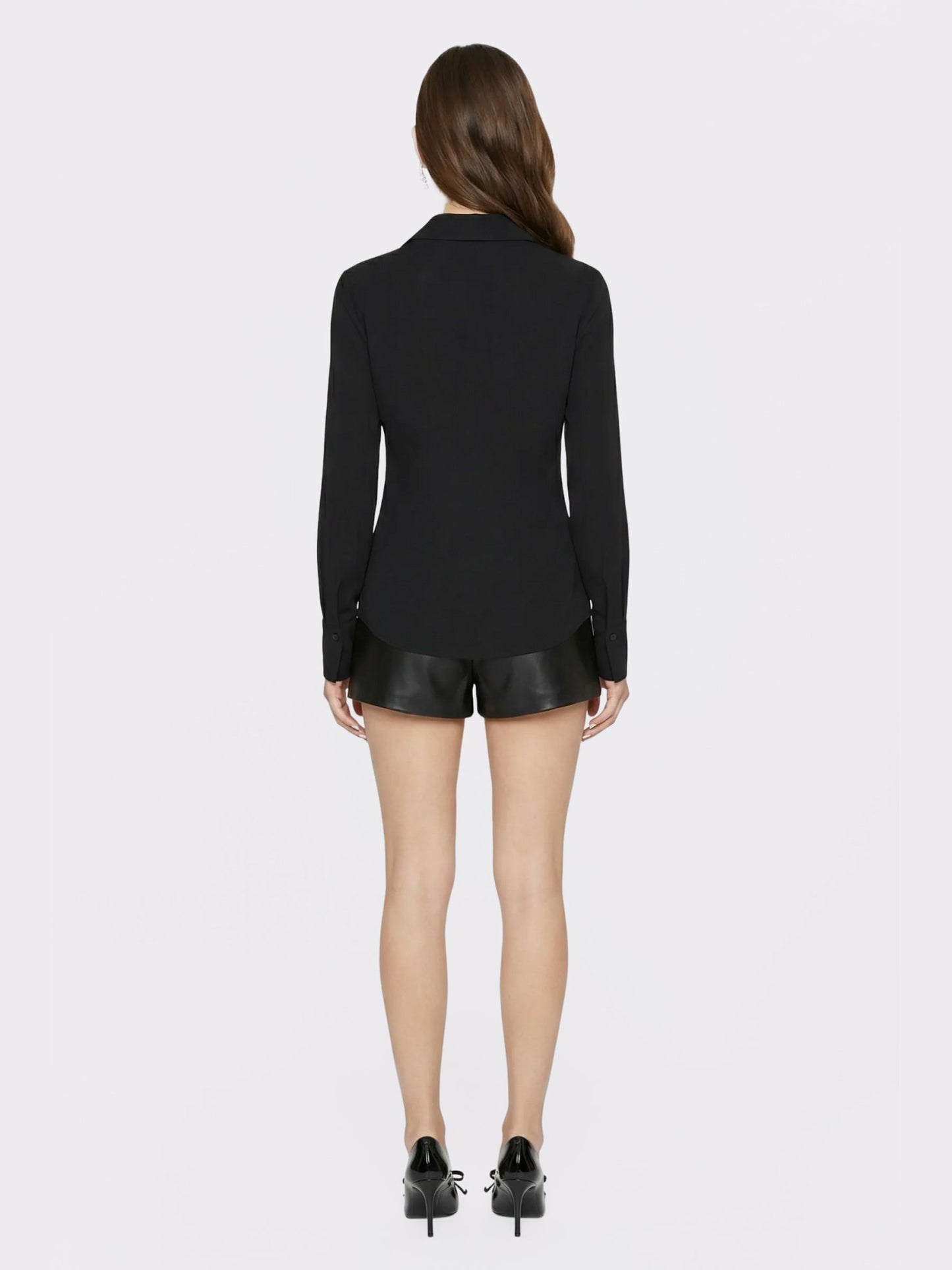 Nana Jacqueline Black Tailored Long Sleeve Button-Down Shirt Black