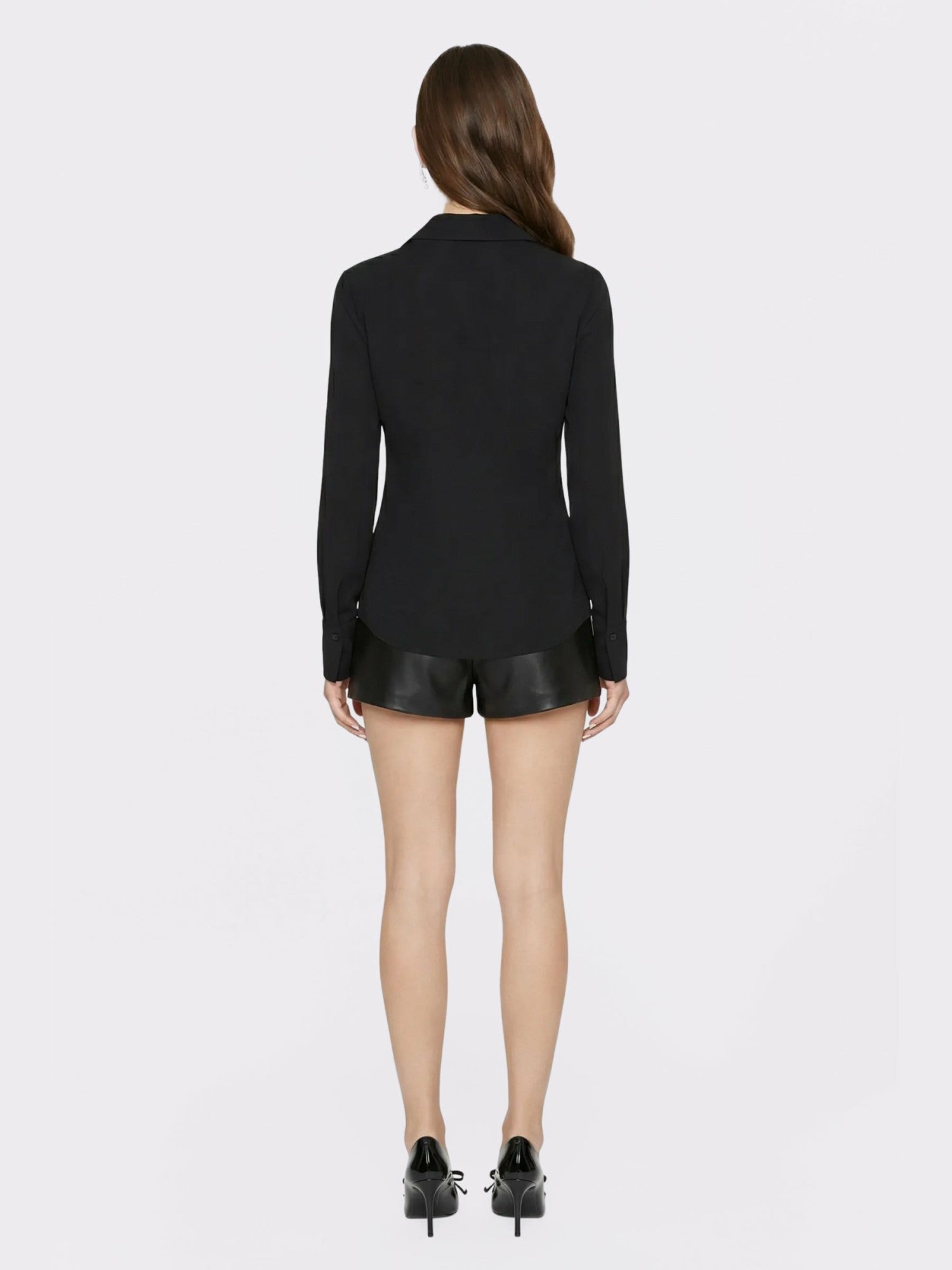 Nana Jacqueline Black Tailored Long Sleeve Button-Down Shirt Black
