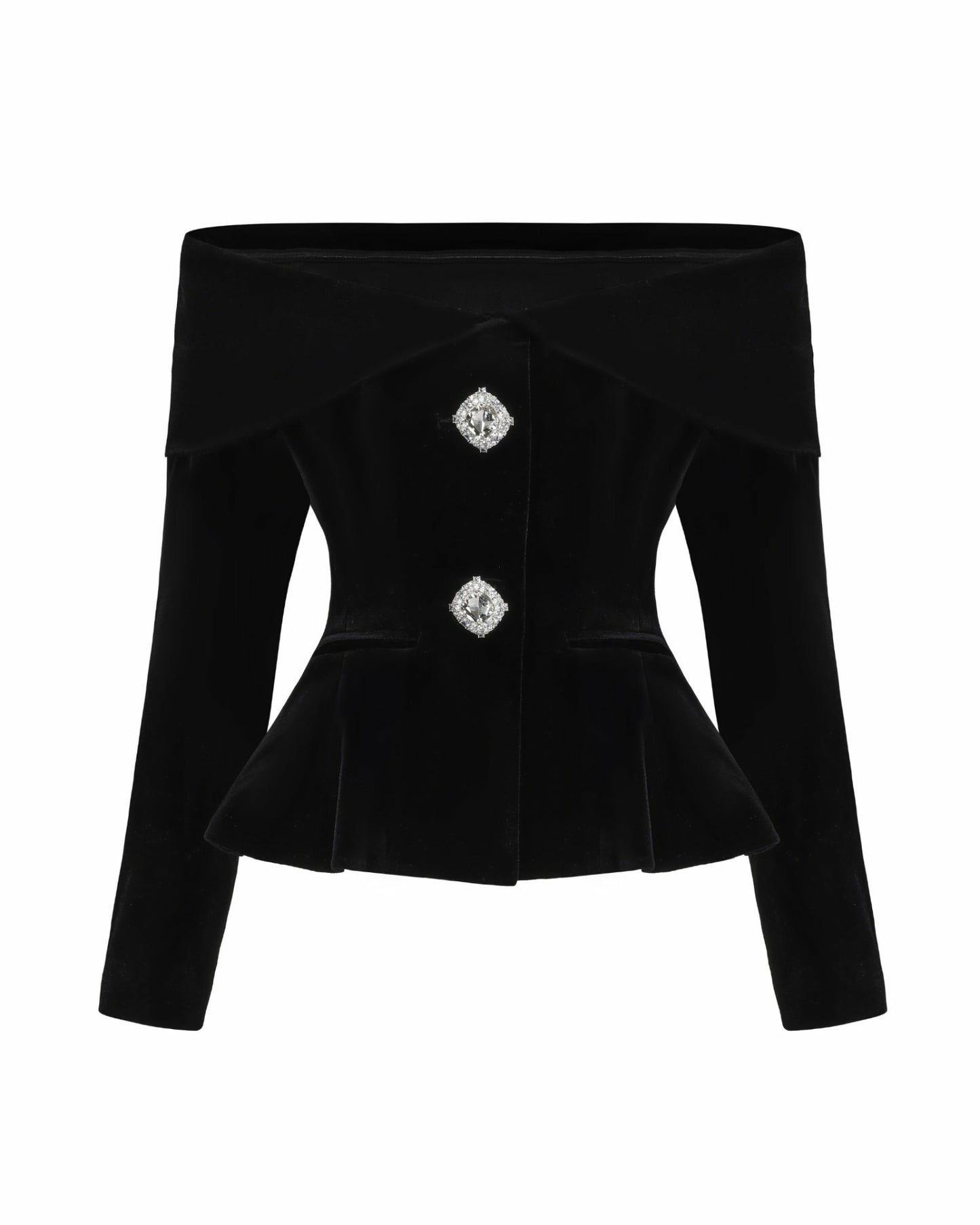 Nana Jacqueline Blaire Velvet Top: Black Velvet Top for Cocktail Party Black