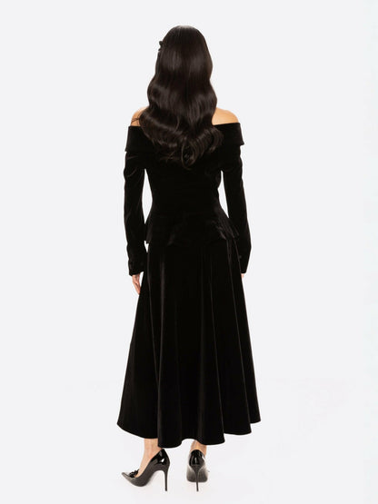 Nana Jacqueline Blaire Velvet Top: Black Velvet Top for Cocktail Party Black