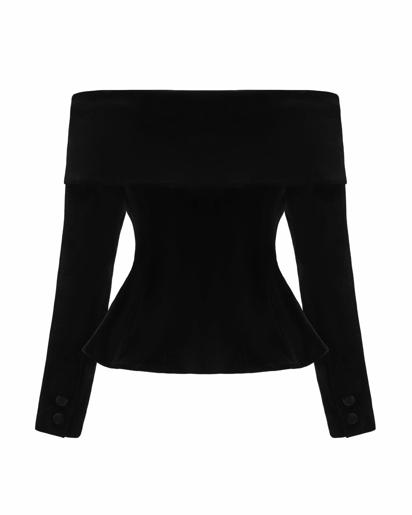 Nana Jacqueline Blaire Velvet Top: Black Velvet Top for Cocktail Party Black