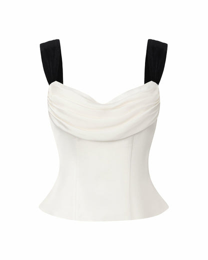 Nana Jacqueline Gia Bow Top: White Top for Date Night White