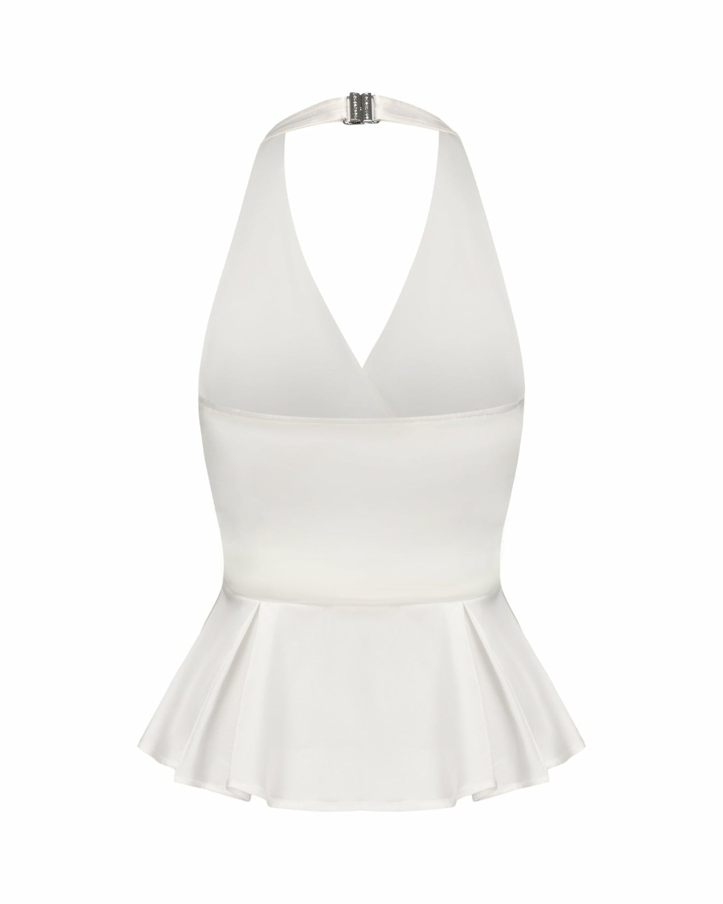 Nana Jacqueline Julisa Top: White Satin Top for Engagement Party White