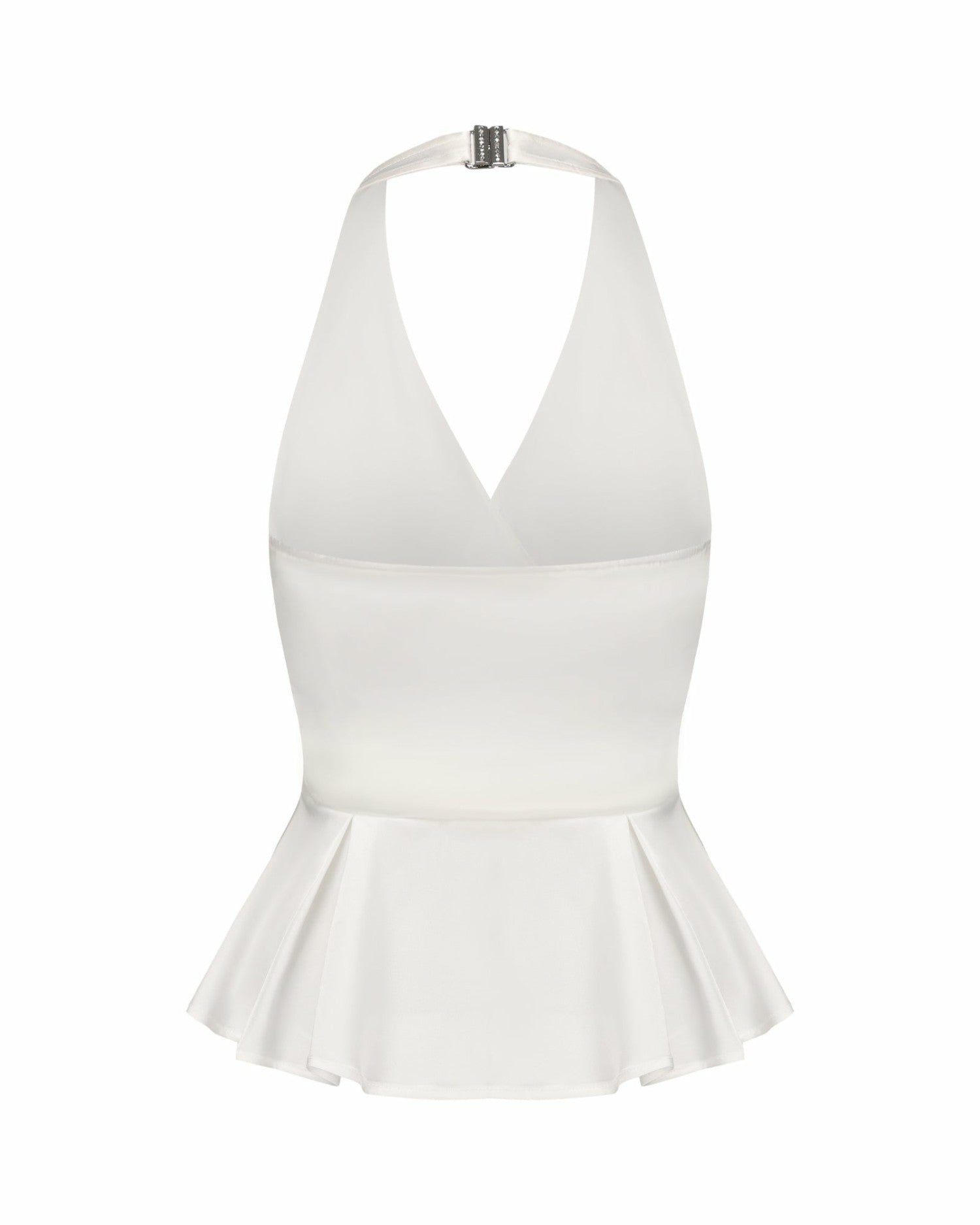 Nana Jacqueline Julisa Top: White Satin Top for Engagement Party White