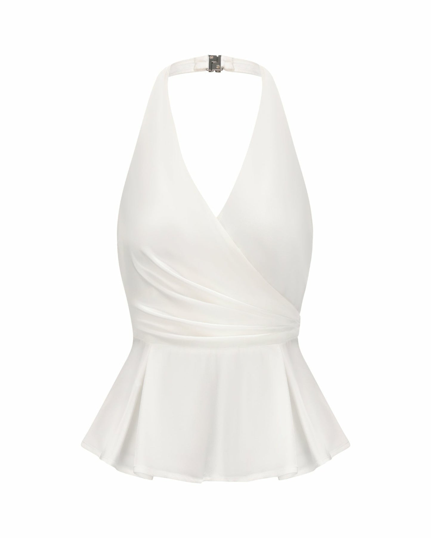 Nana Jacqueline Julisa Top: White Satin Top for Engagement Party White