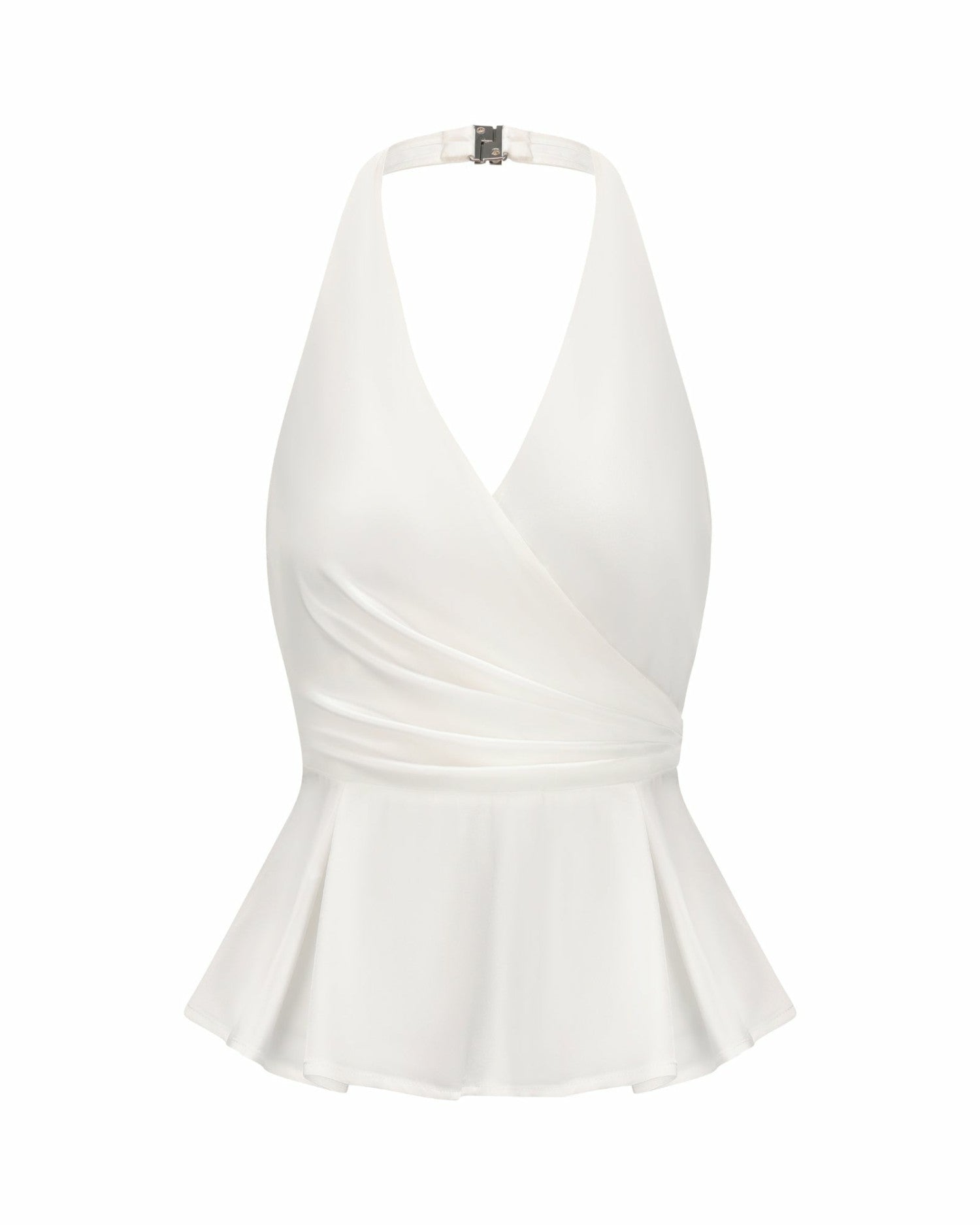 Nana Jacqueline Julisa Top: White Satin Top for Engagement Party White