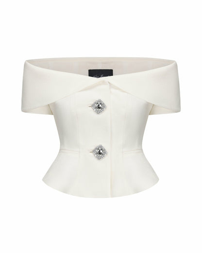 Nana Jacqueline Blakely Top: White Top for Engagement Party White