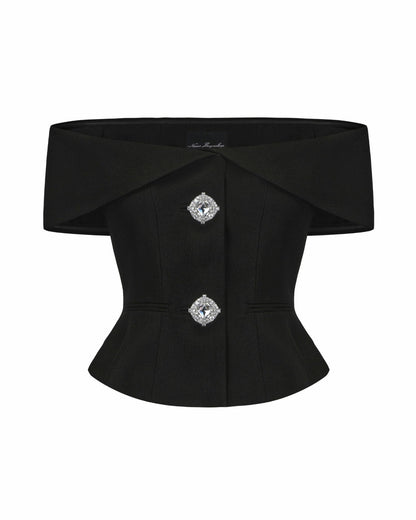 Nana Jacqueline Blakely Top: Black Top for Date Night Black