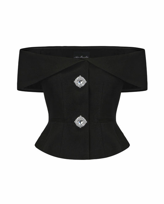 Nana Jacqueline Blakely Top: Black Top for Date Night Black