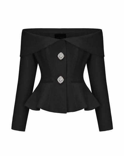 Nana Jacqueline Blaire Top: Black Top for Date Night Black