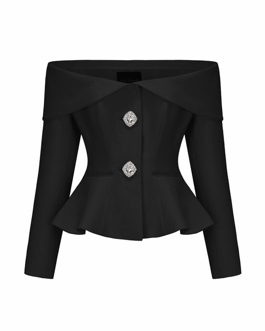 Nana Jacqueline Blaire Top: Black Top for Date Night Black