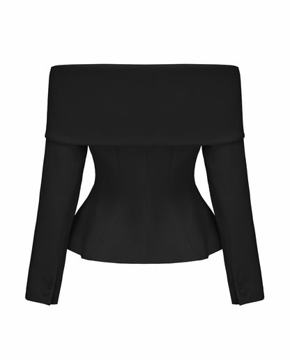 Nana Jacqueline Blaire Top: Black Top for Date Night Black