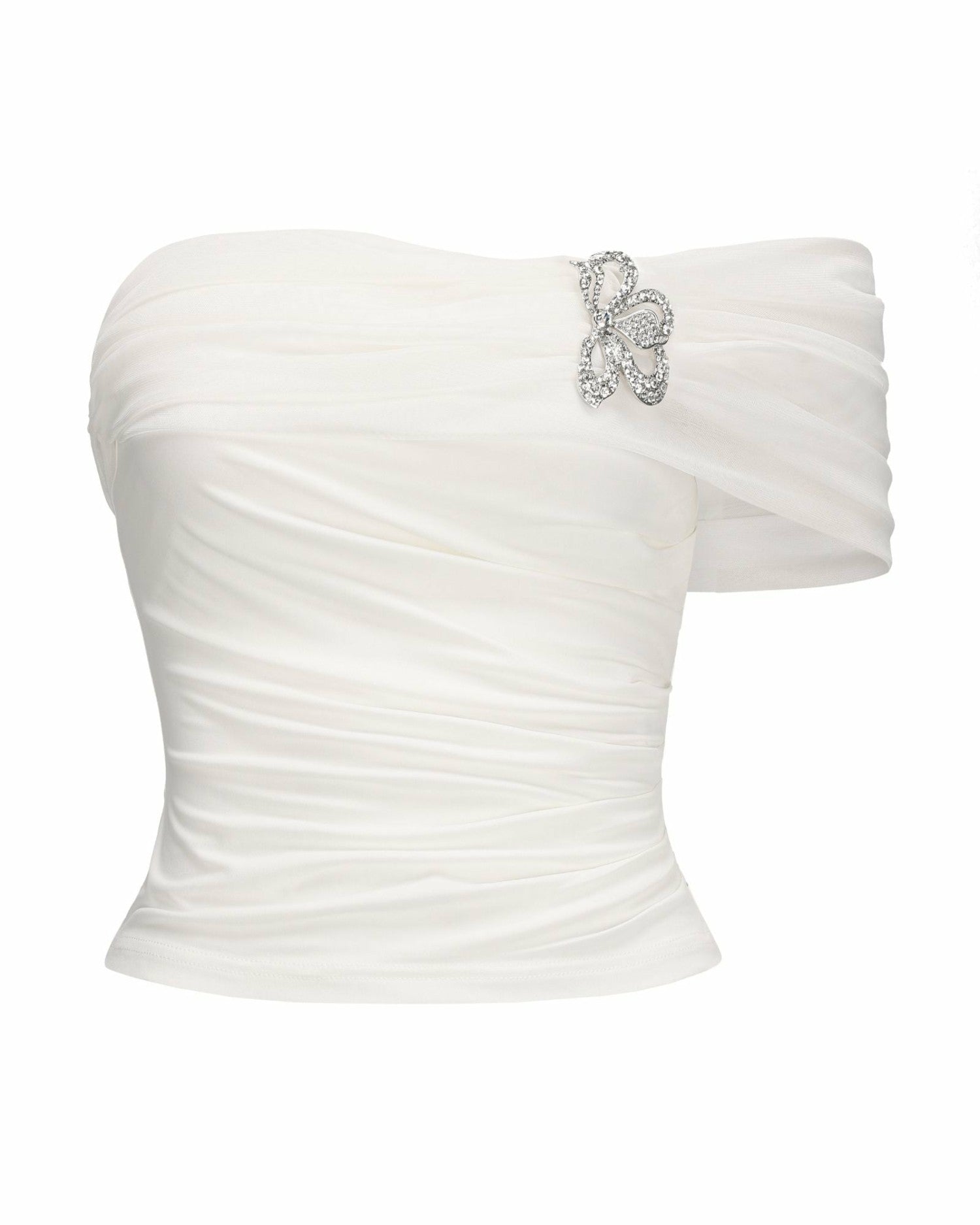 Nana Jacqueline Marlene Top: White Mini Dress for Bridal Shower White