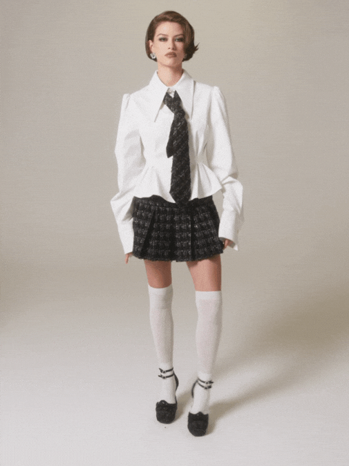 Nana Jacqueline Kensie Top + Tie: White Top for Girls' Night Out White