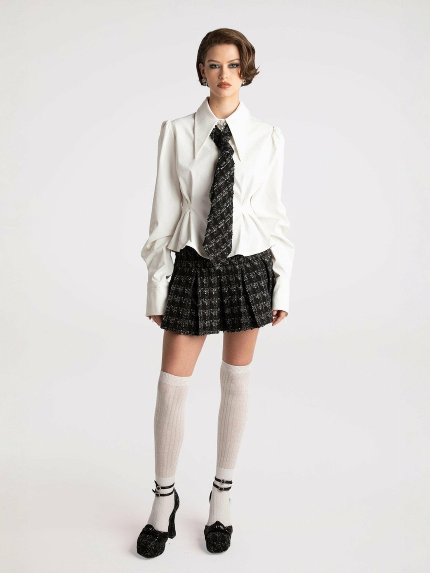 Nana Jacqueline Kensie Top + Tie: White Top for Girls' Night Out White