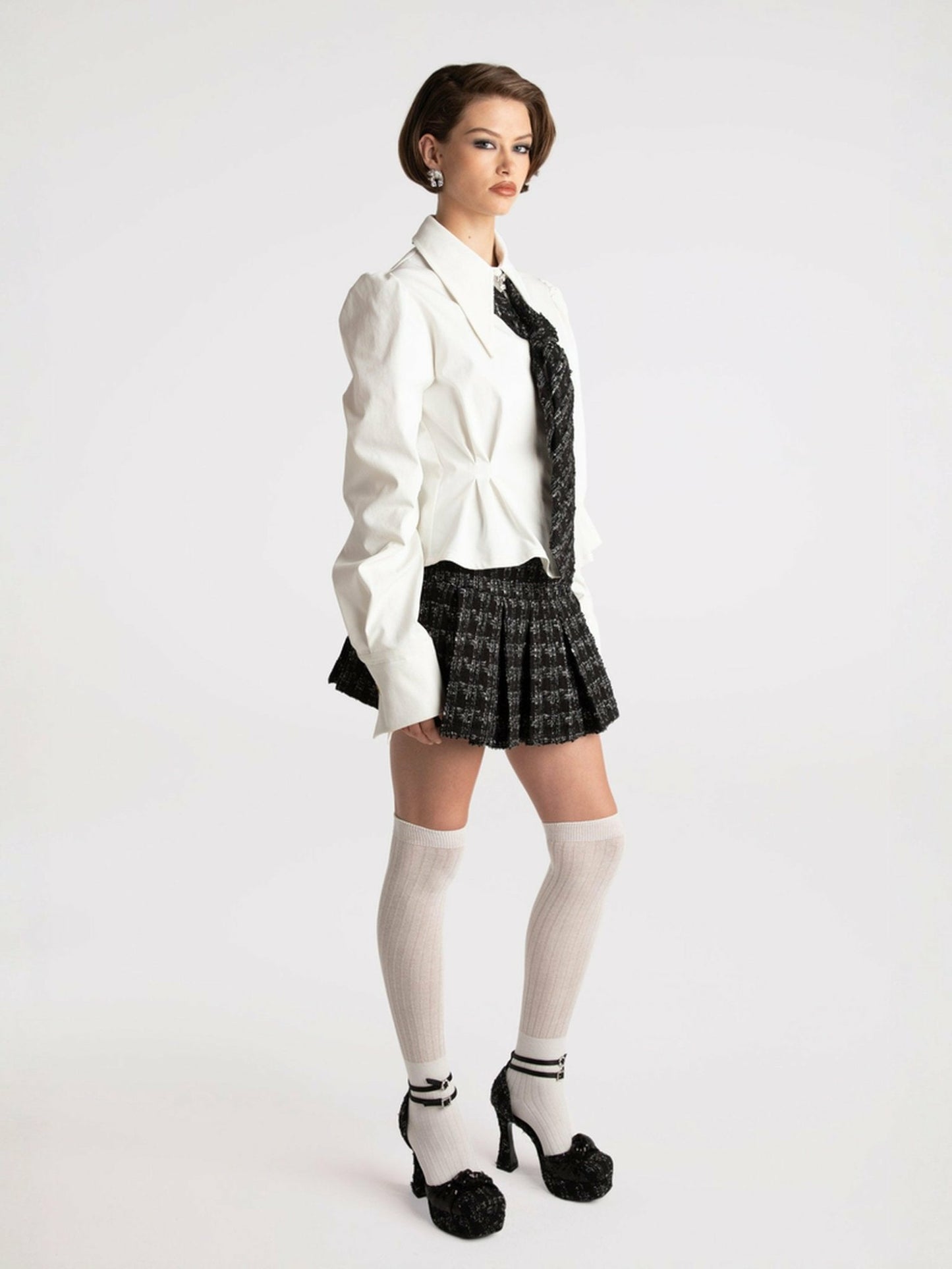 Nana Jacqueline Kensie Top + Tie: White Top for Girls' Night Out White