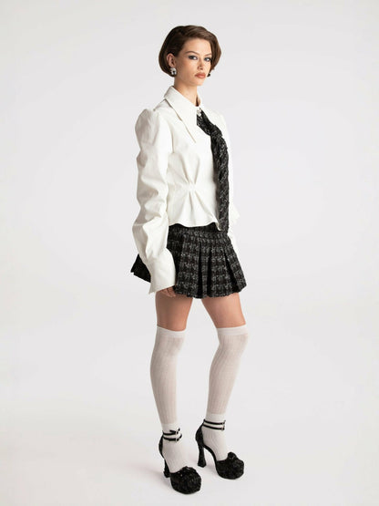 Nana Jacqueline Kensie Top + Tie: White Top for Girls' Night Out White