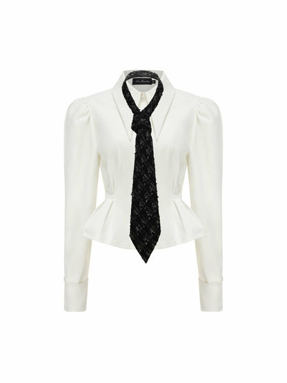Nana Jacqueline Kensie Top + Tie: White Top for Girls' Night Out White