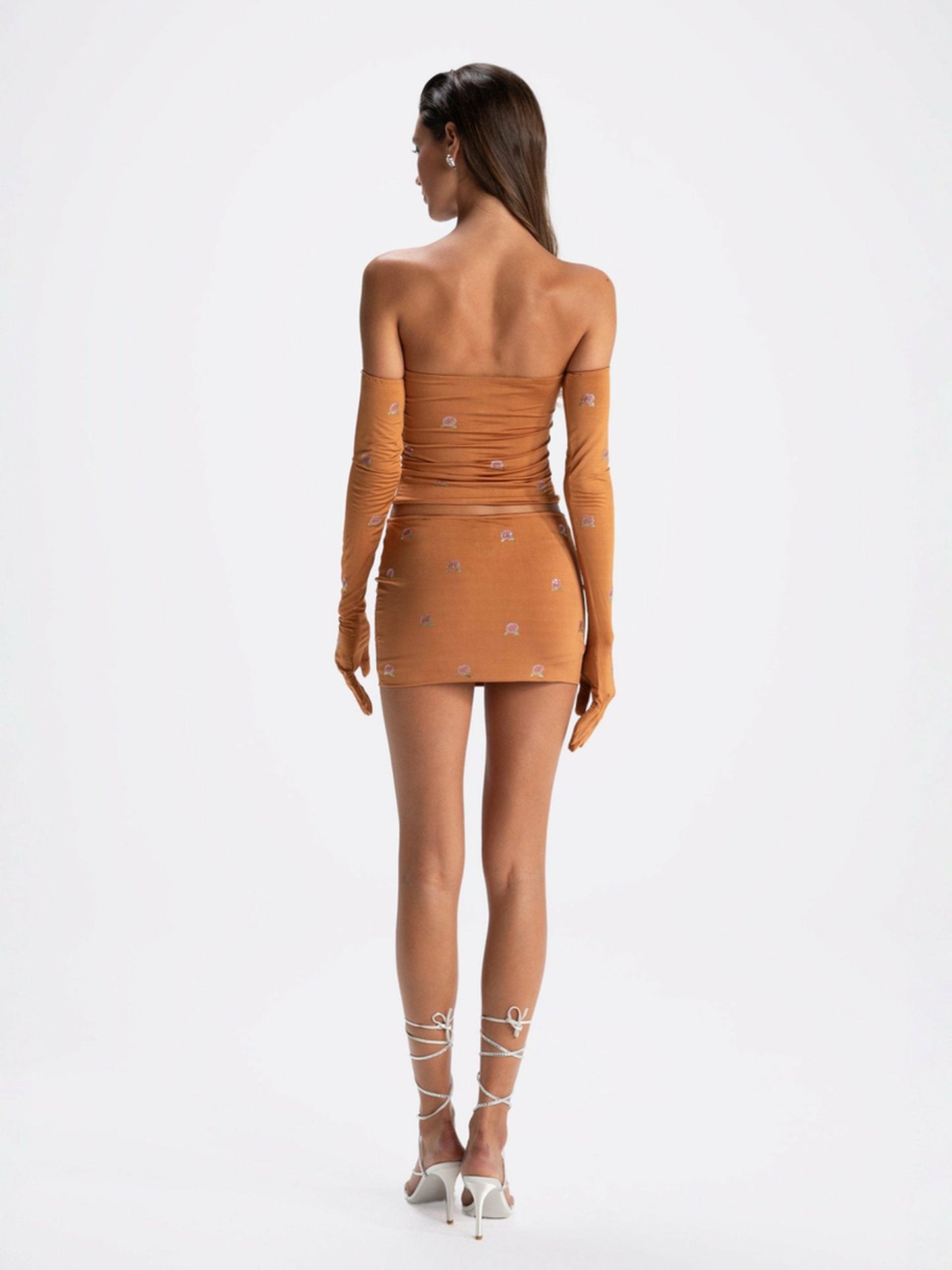 Nana Jacqueline Rosana Embroidered Top: Brown Top for Date Night Brown