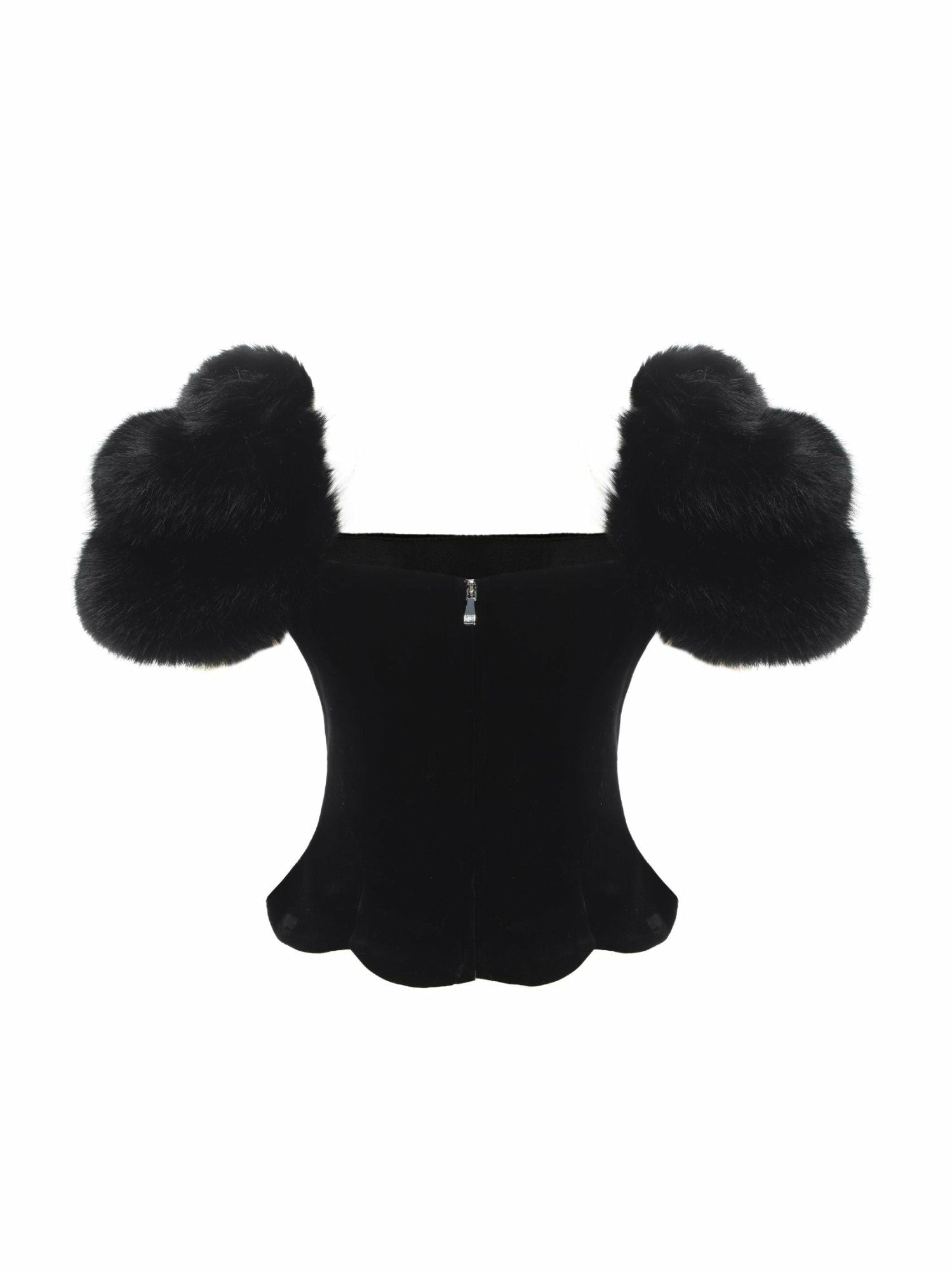Nana Jacqueline Alicia Velvet Top: Black Velvet Top for Cocktail Party Black