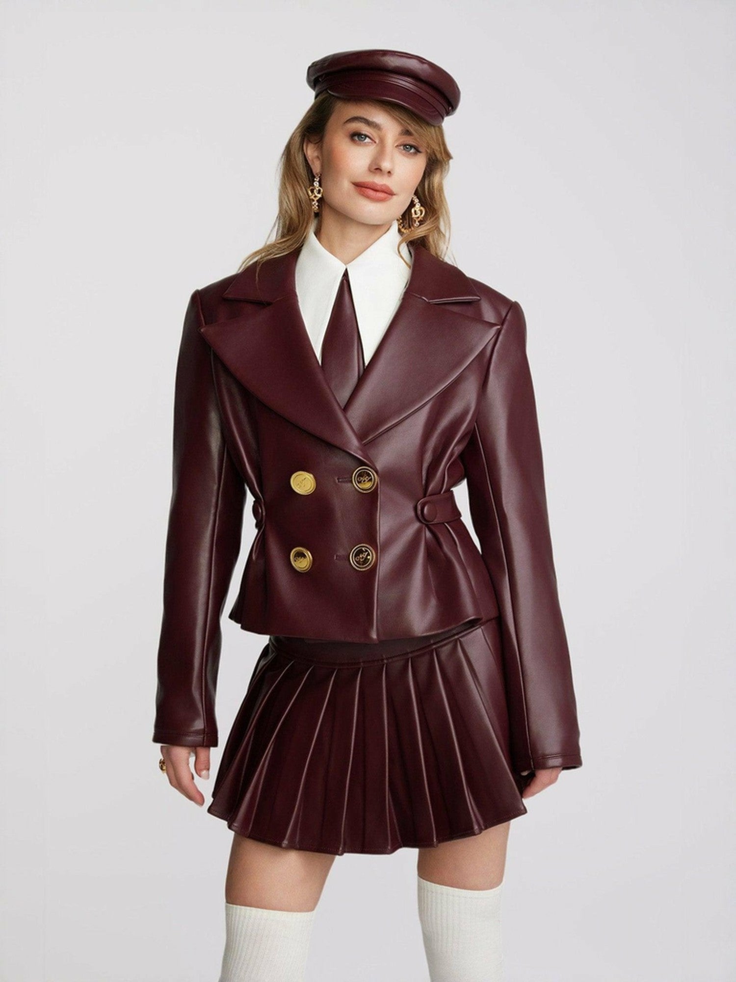 Nana Jacqueline Mirabel Faux Leather Jacket: Brown Jacket for Date Night Brown