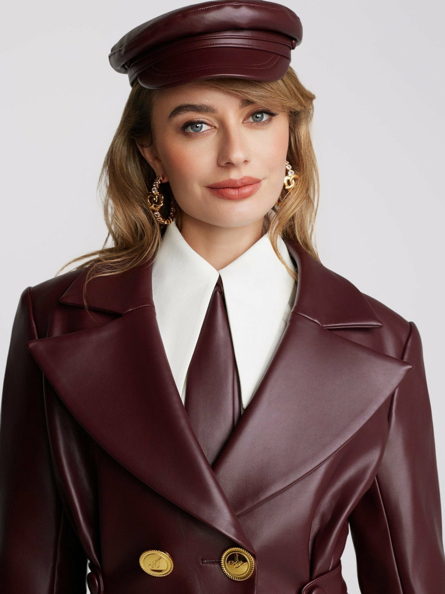 Nana Jacqueline Mirabel Faux Leather Jacket: Brown Jacket for Date Night Brown