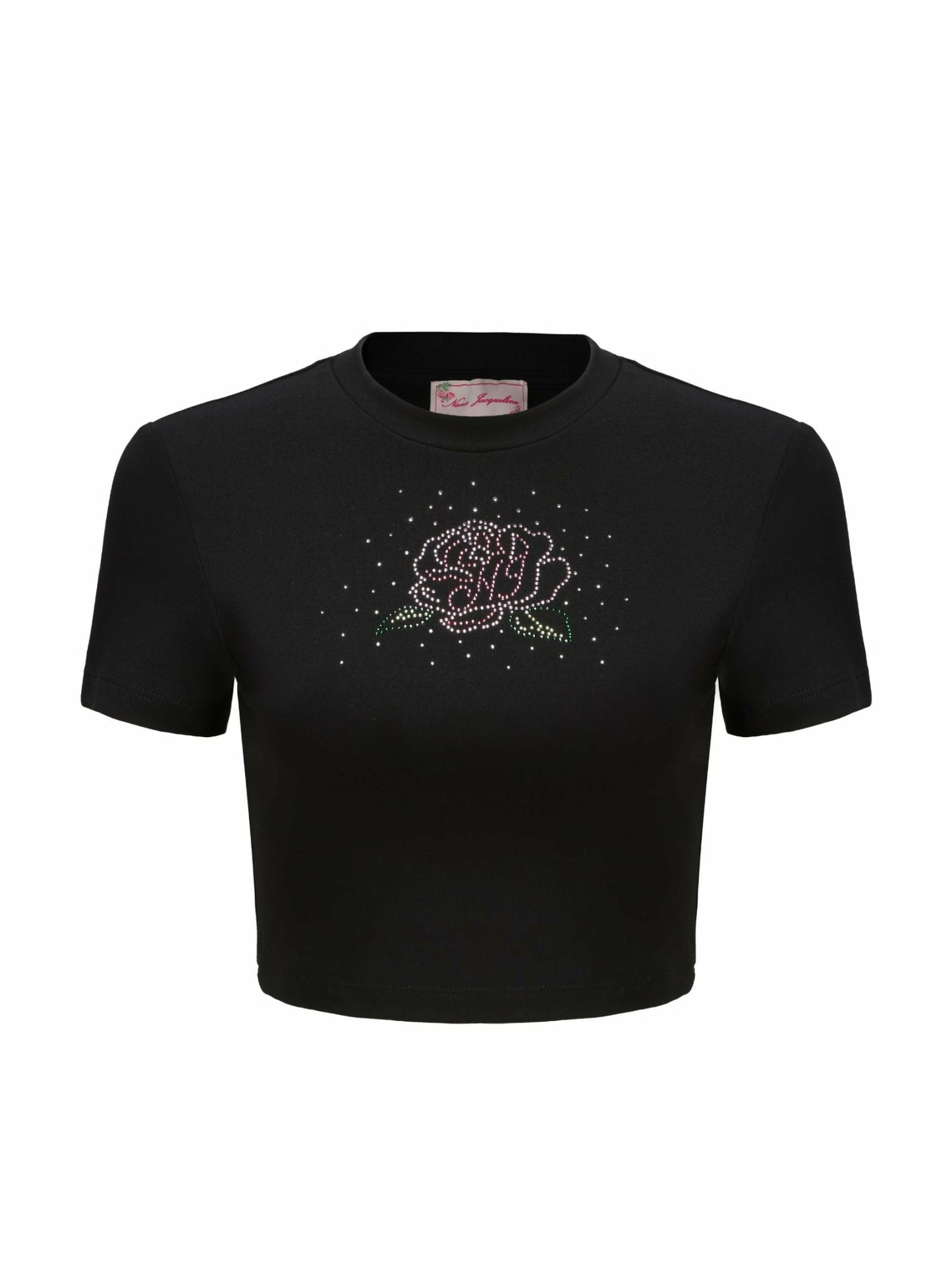 Nana Jacqueline Elle Baby Tee: Black Baby Tee for Casual Luxury Daytime Outfit Black