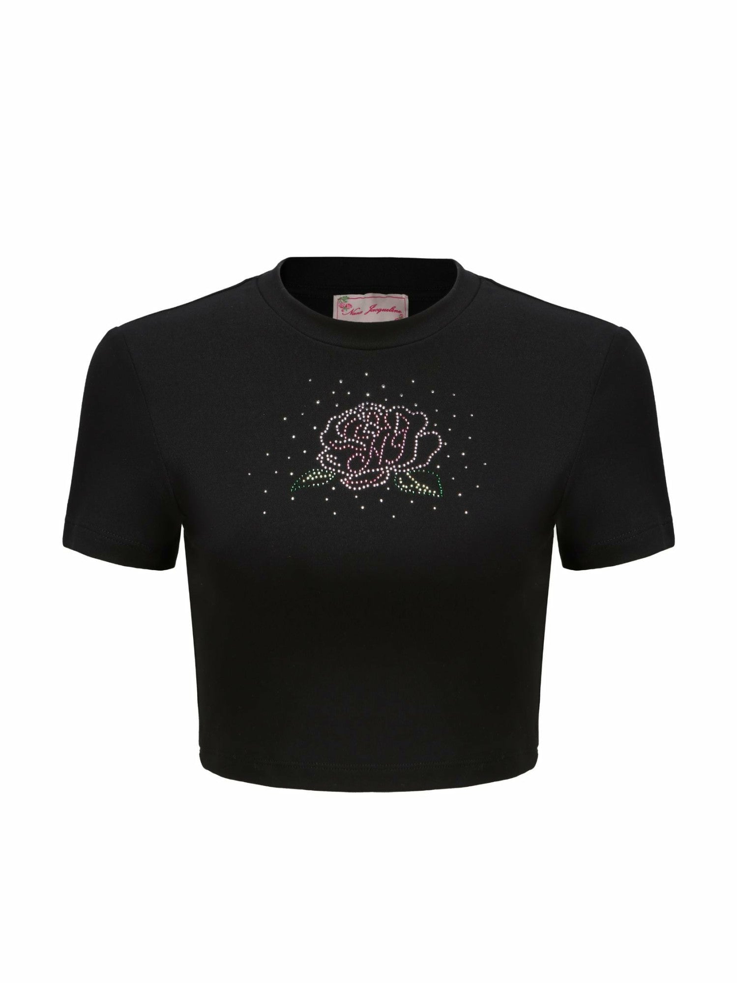 Nana Jacqueline Elle Baby Tee: Black Baby Tee for Casual Luxury Daytime Outfit Black