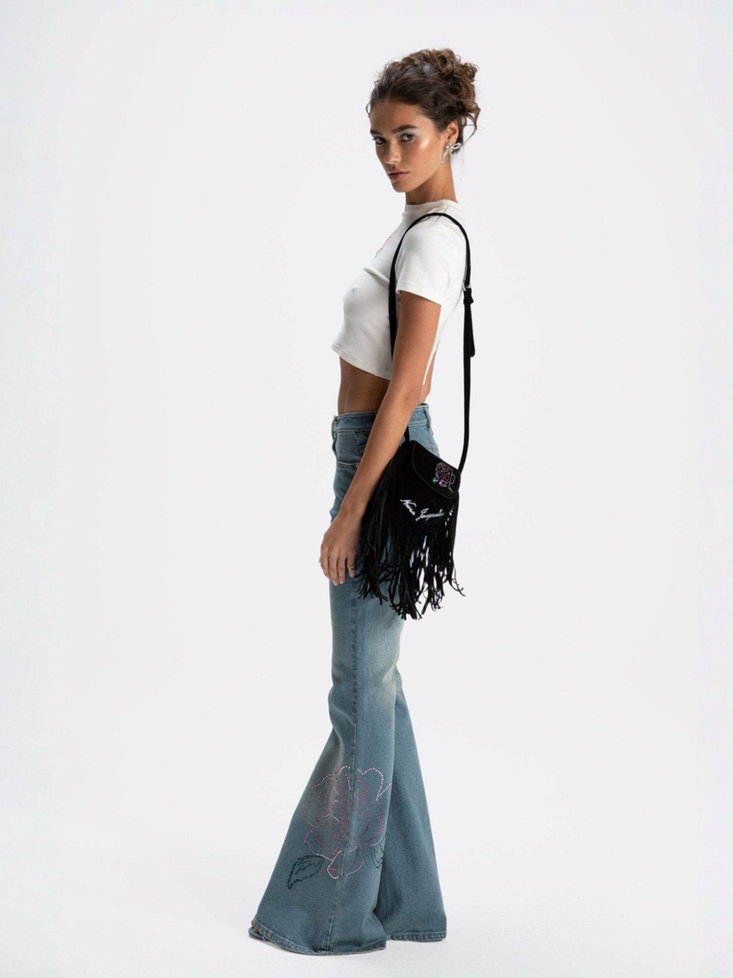 Nana Jacqueline Elle Baby Tee: White Tee for Casual Luxury Daytime Outfit White