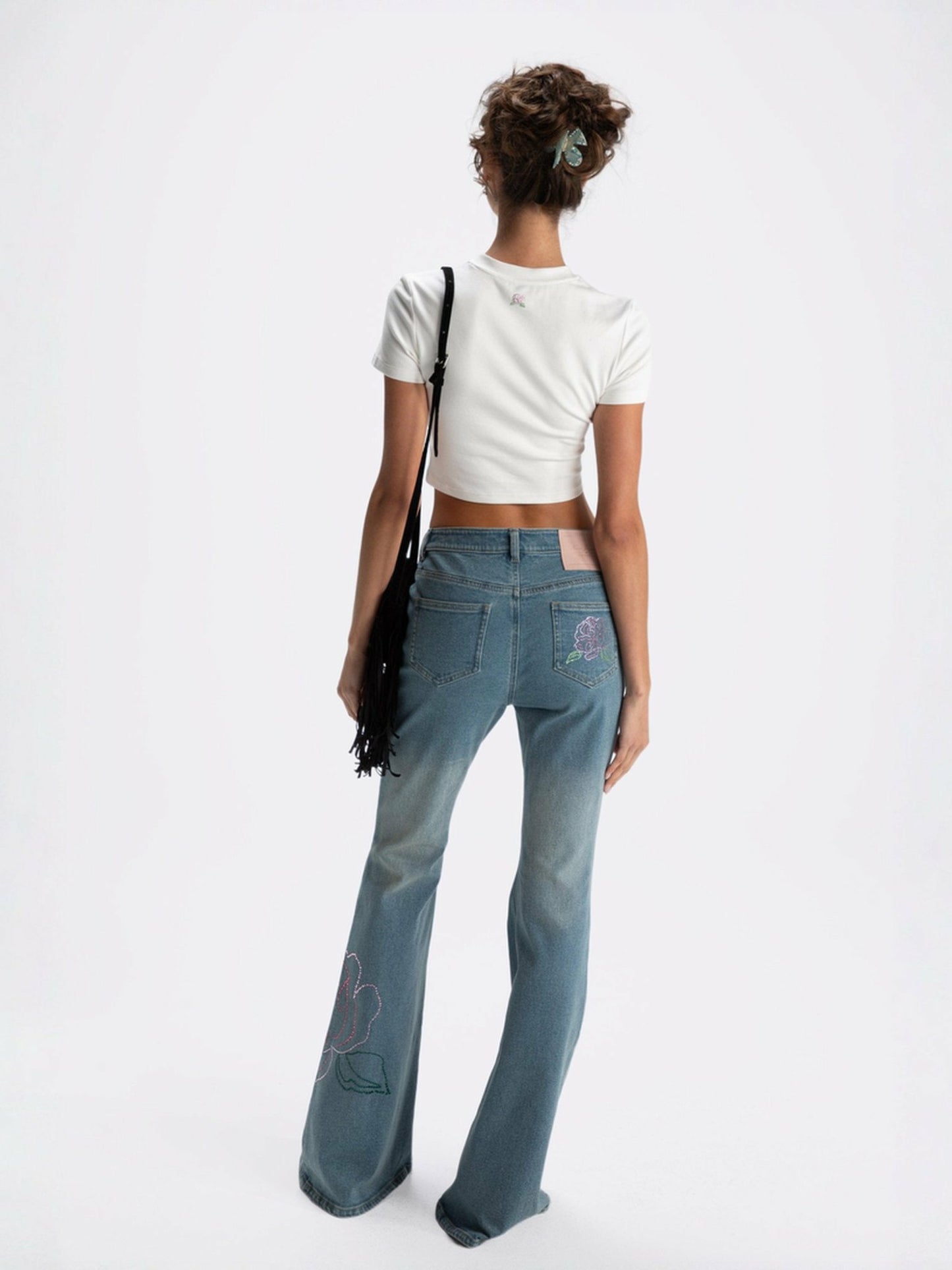 Nana Jacqueline Elle Baby Tee: White Tee for Casual Luxury Daytime Outfit White