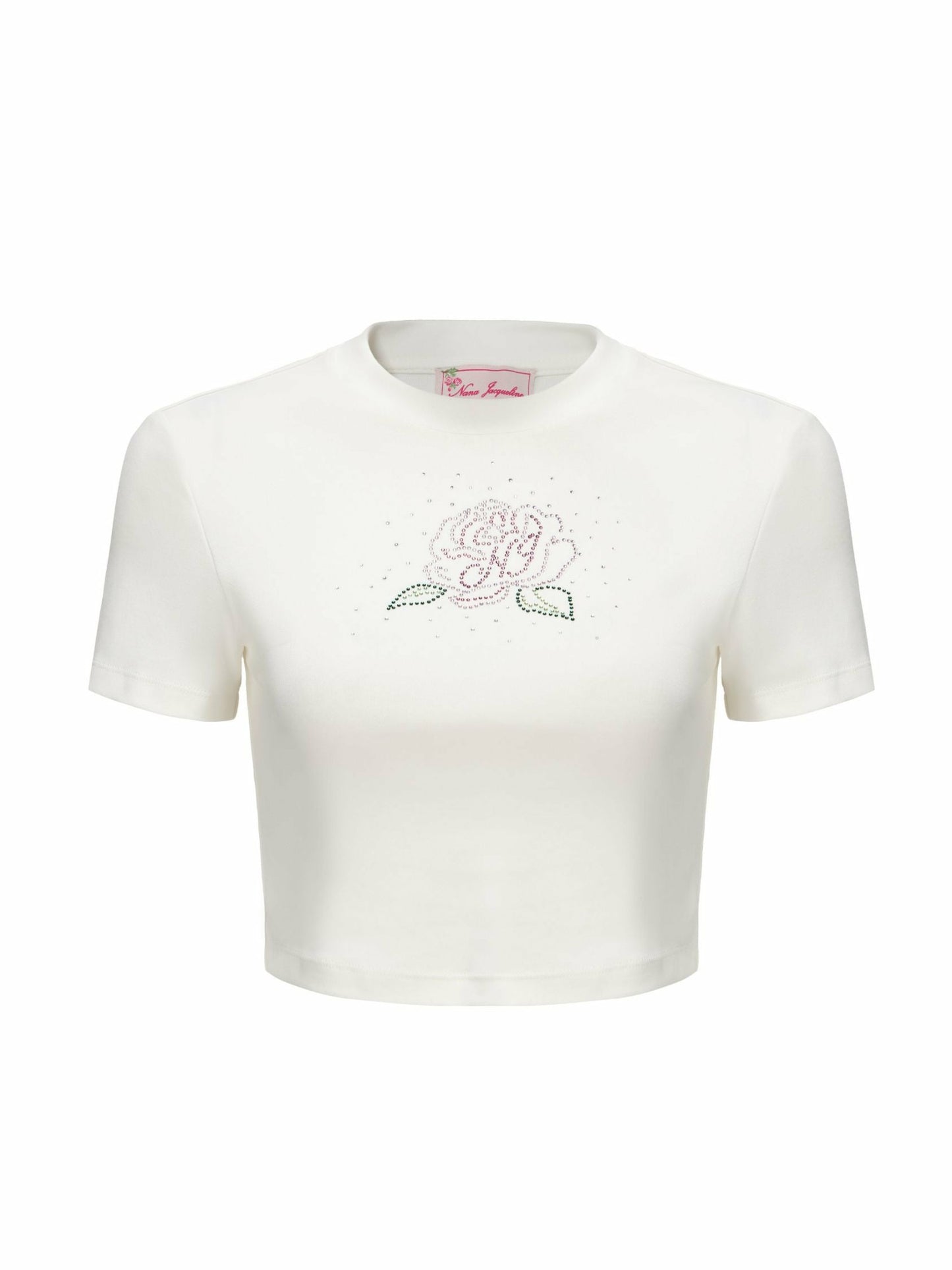 Nana Jacqueline Elle Baby Tee: White Tee for Casual Luxury Daytime Outfit White