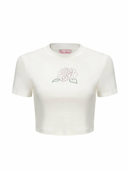Nana Jacqueline Elle Baby Tee: White Tee for Casual Luxury Daytime Outfit White