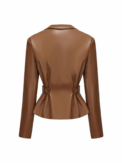 Nana Jacqueline Gina Jacket: Brown Jacket for Date Night Brown