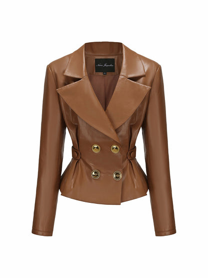 Nana Jacqueline Gina Jacket: Brown Jacket for Date Night Brown