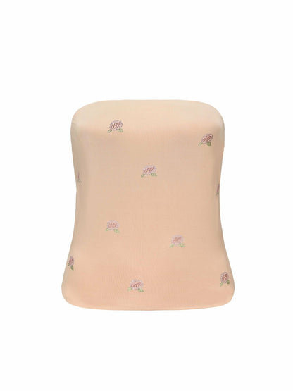 Nana Jacqueline Rosana Embroidered Top: Tan Top for Brunch Tan