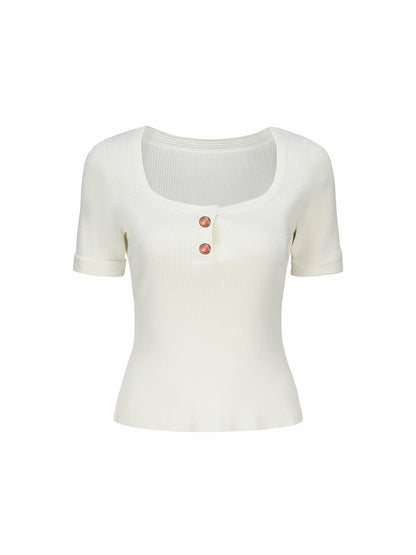 Nana Jacqueline Gemma Top: White Knit Top for Brunch White