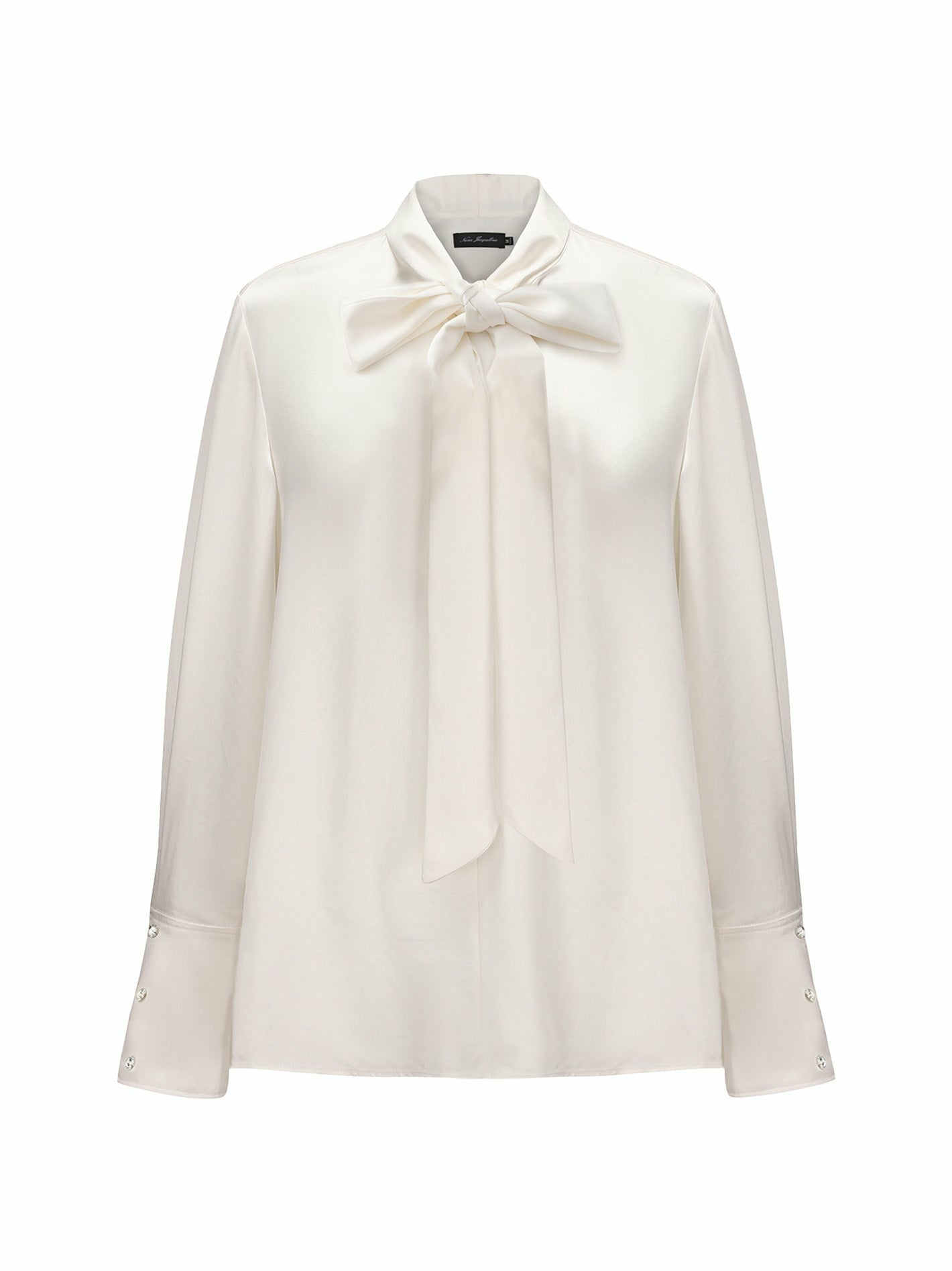 Nana Jacqueline Louisa Top: White Satin Top for Brunch White