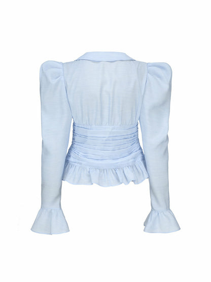 Nana Jacqueline Emilia Top: Blue Top for Brunch Blue
