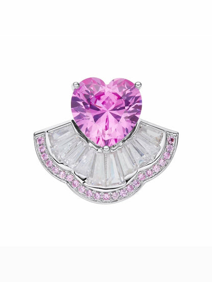 Nana Jacqueline Emilia Heart Ring: Pink Ring for Gift Giving Pink