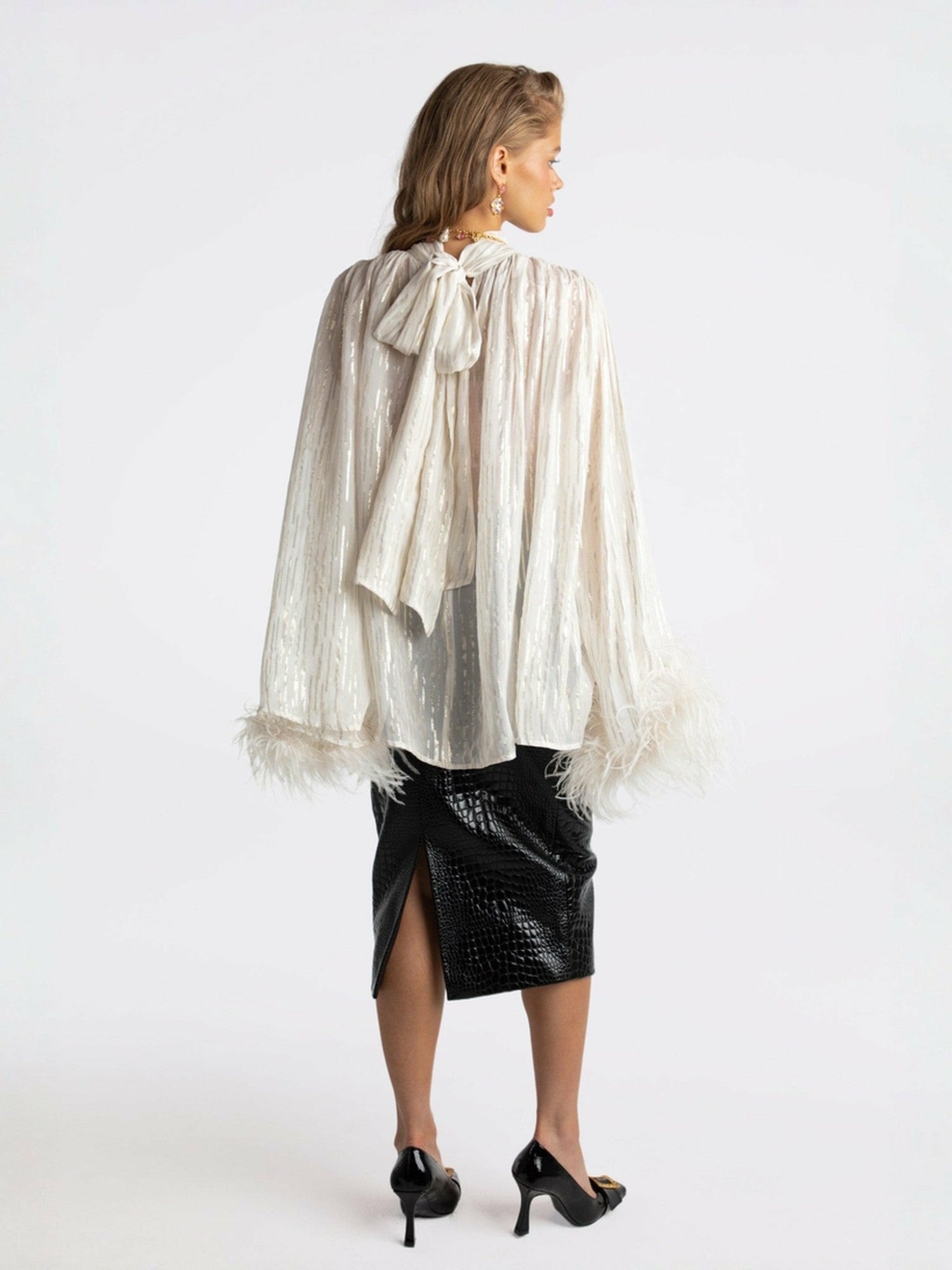 Nana Jacqueline Keira Feather Top: White Top for Bachelorette Party White