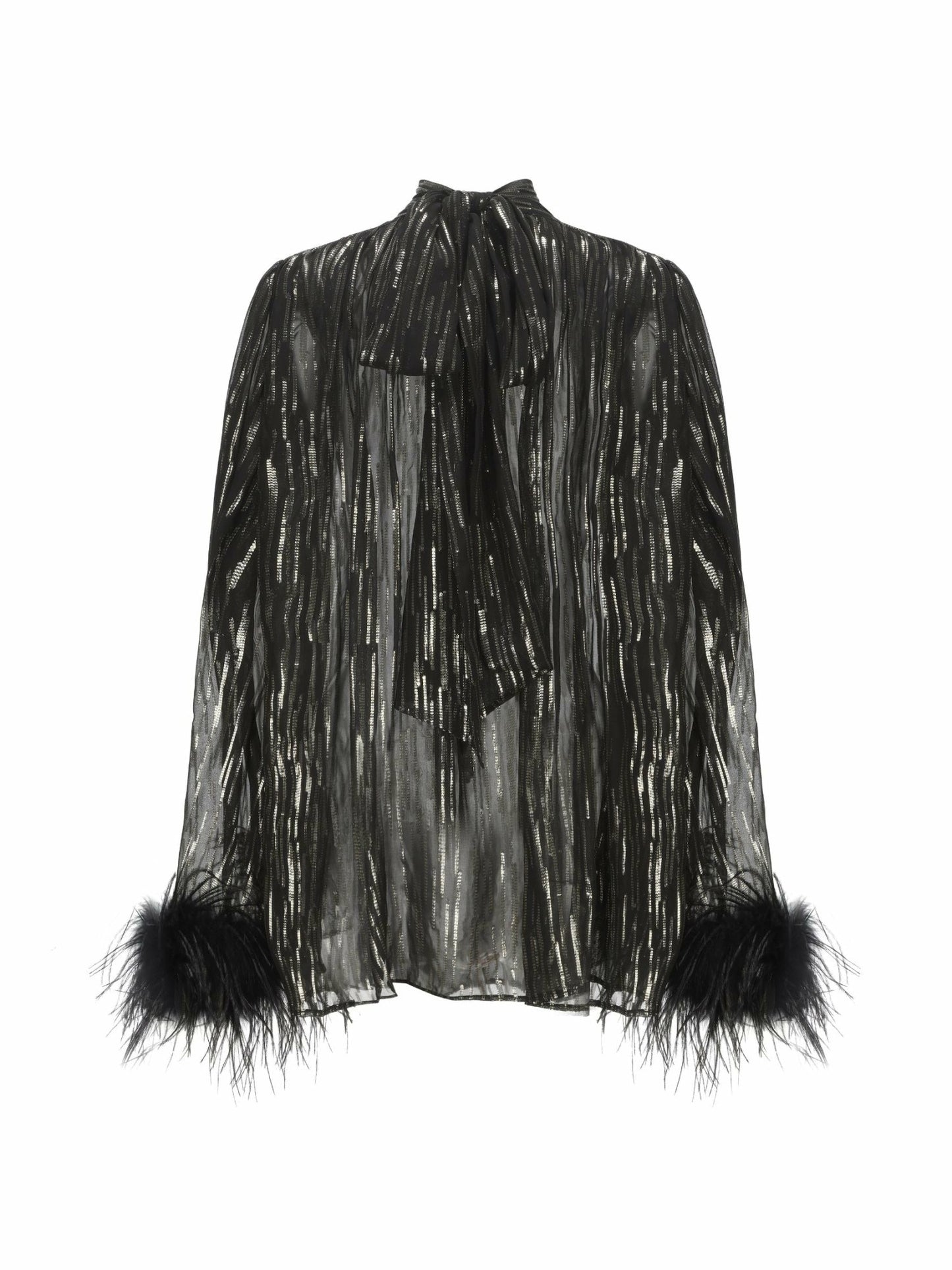 Nana Jacqueline Keira Feather Top: Black Top for Girls' Night Out Black