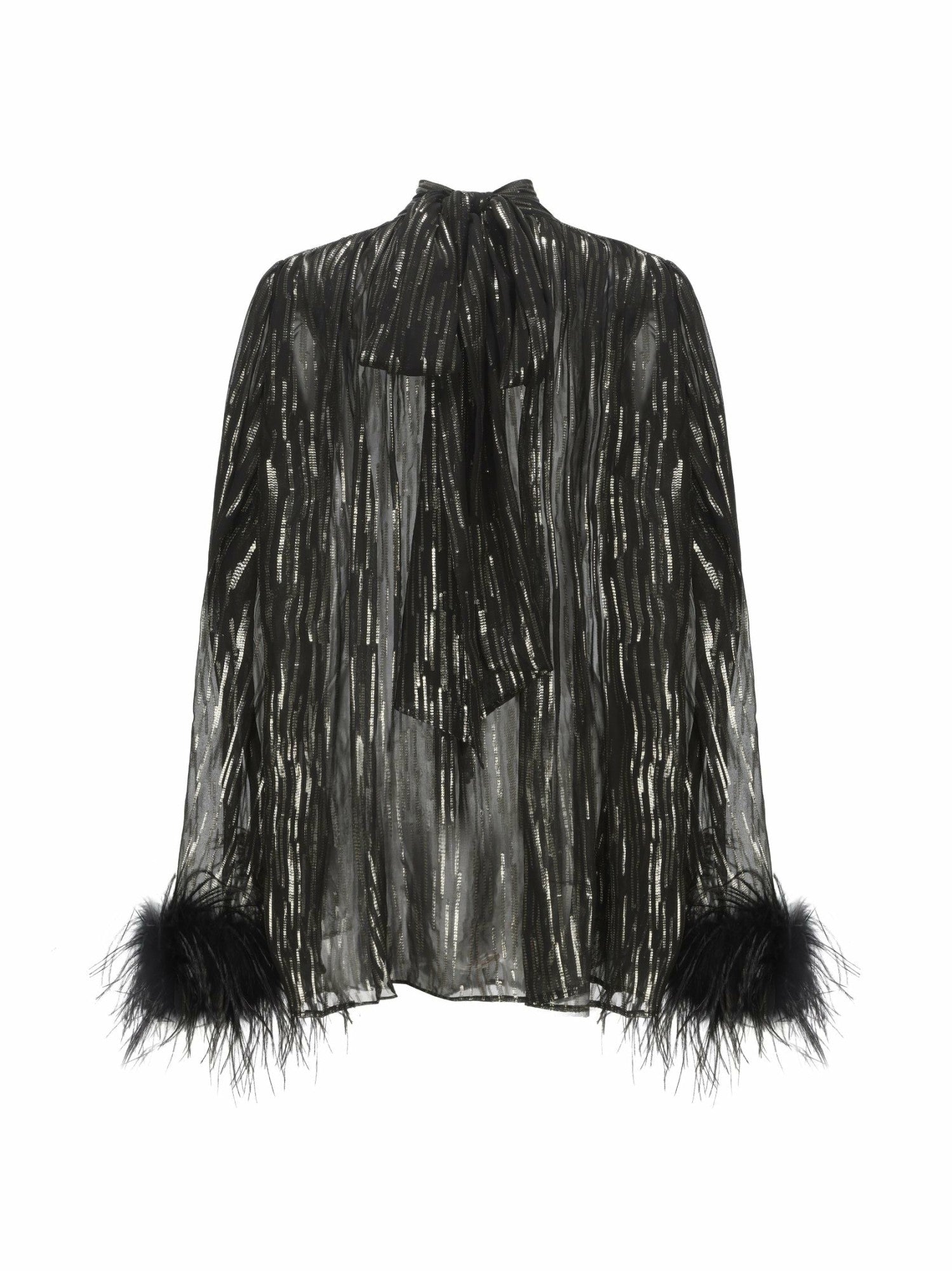 Nana Jacqueline Keira Feather Top: Black Top for Girls' Night Out Black