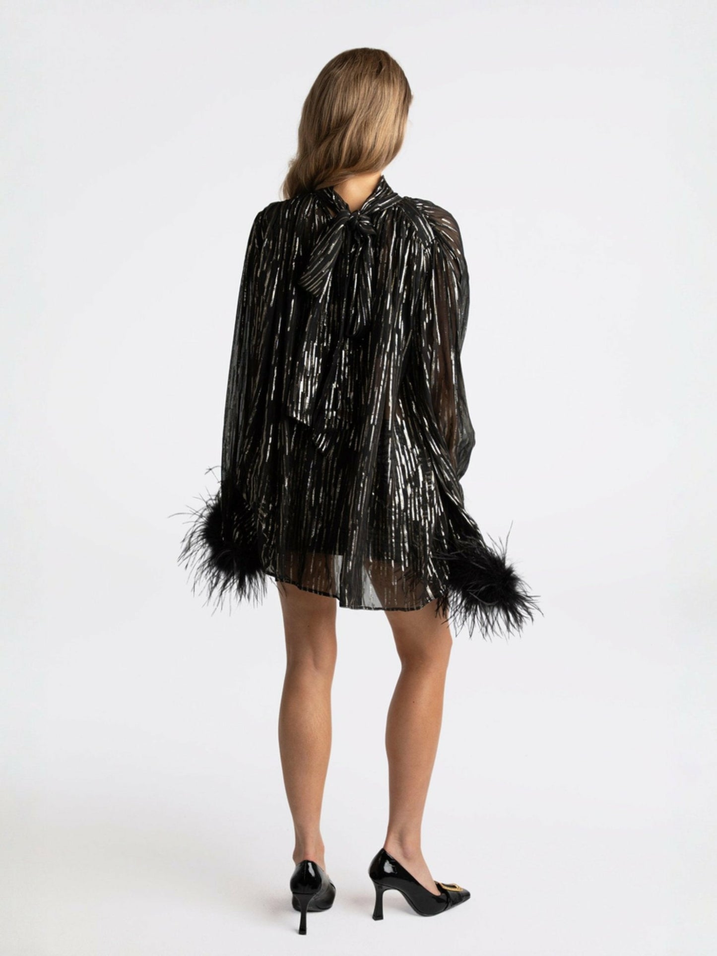 Nana Jacqueline Keira Feather Top: Black Top for Girls' Night Out Black