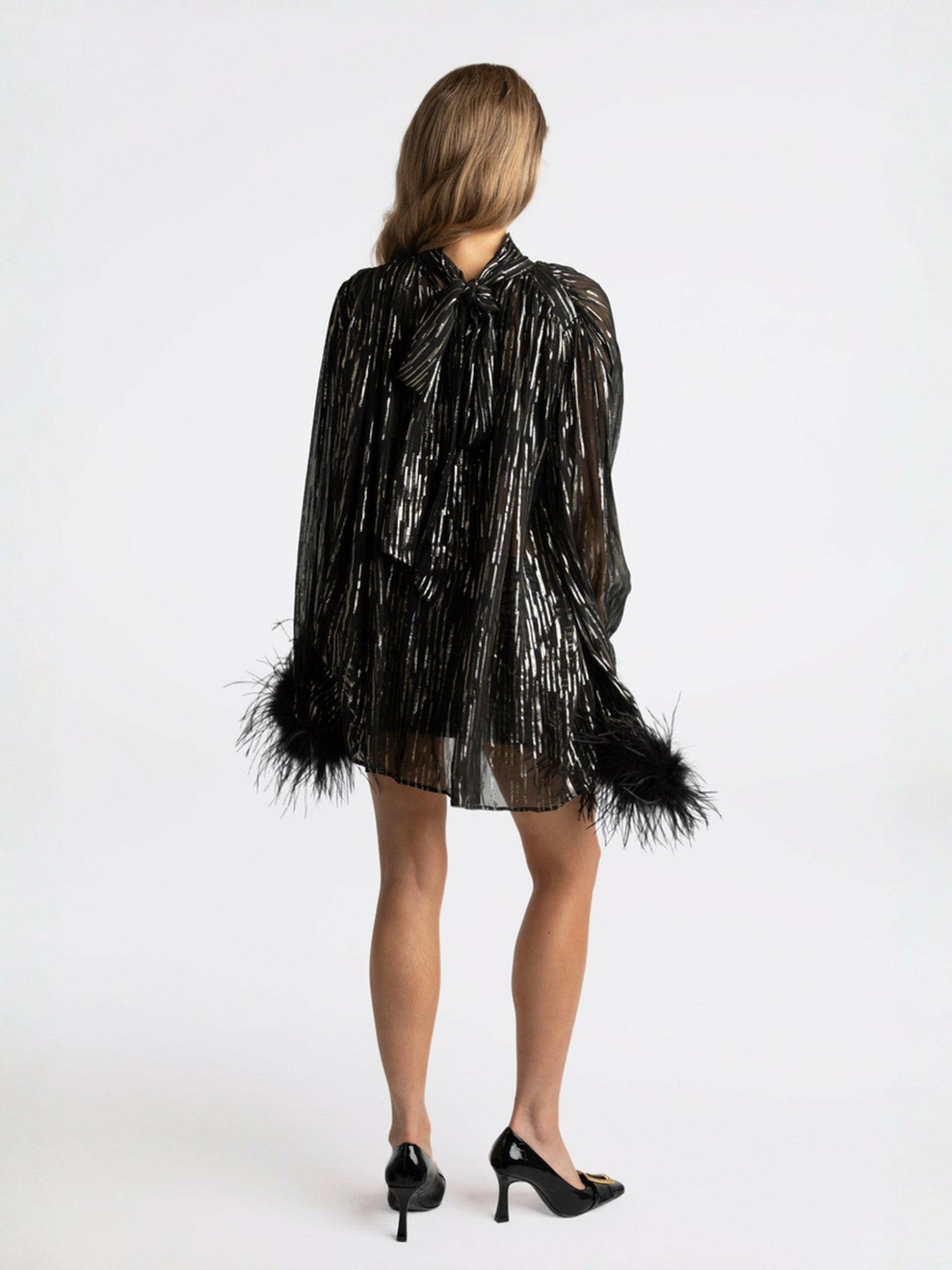 Nana Jacqueline Keira Feather Top: Black Top for Girls' Night Out Black