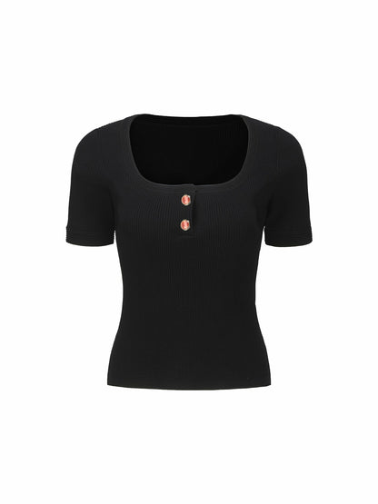 Nana Jacqueline Gemma Top: Black Knit Top for Brunch Black