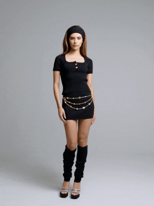 Nana Jacqueline Gemma Top: Black Knit Top for Brunch Black