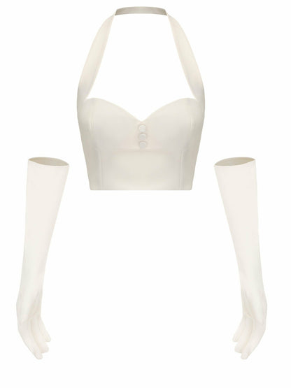 Nana Jacqueline Anastasia Top: White Top for Engagement Party White